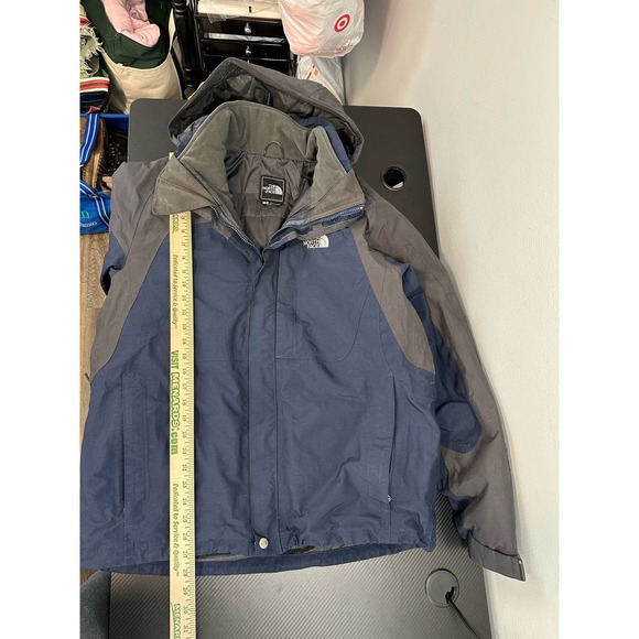 North Face Hyvent 3 in 1 Jacket Blue Grey Removable Puffer Size Large Mens - Picture 6 of 15